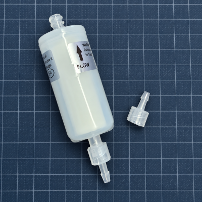 Filtr DTF PCODTF50 i odłączona końcówka do wężyka 3×4 mm