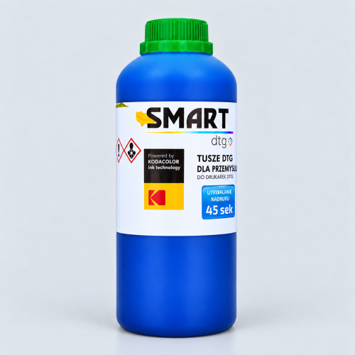Atrament DTG Kodak KODACOLOR Cyan 1 l — pojedyncza butelka na szarym tle